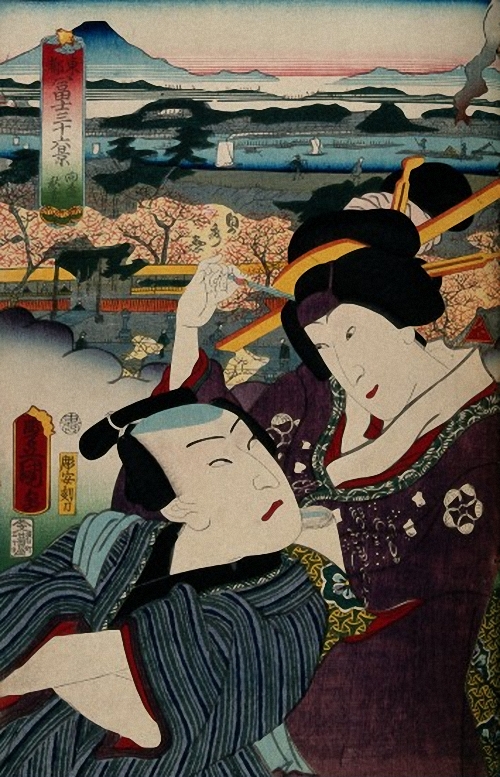 Lovers by Utagawa Kunisada, 1860